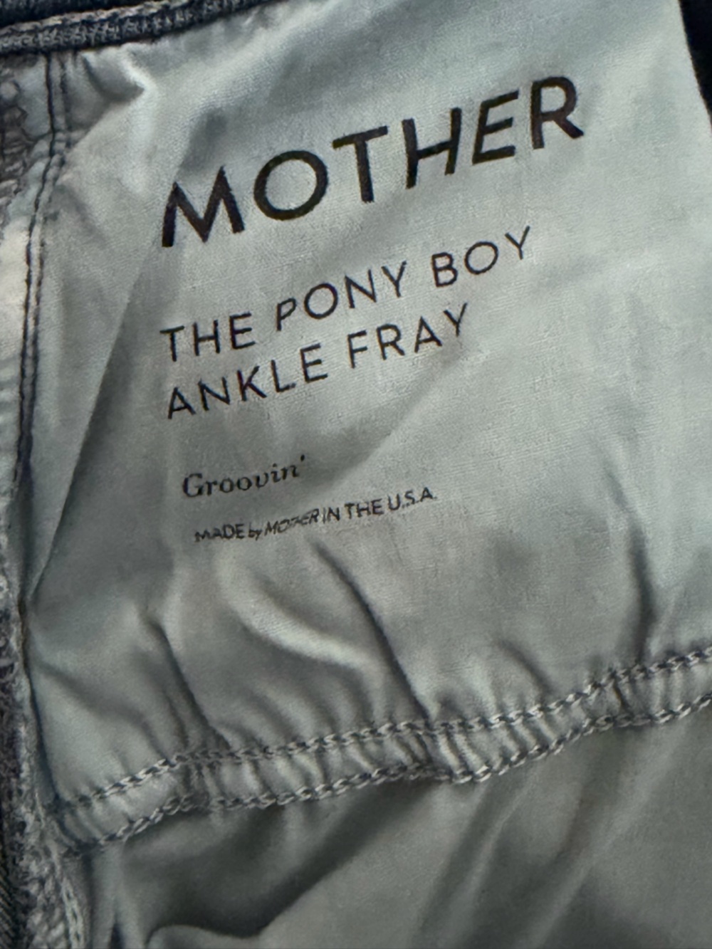 MOTHER The Pony Boy Ankle Fray Jeans Size 26 Medium Wash Raw Hem Straight Leg - Picture 7 of 9